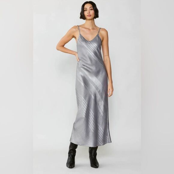 Current Air Bias Midi Metallic Slip Dress - Picture 1 of 8